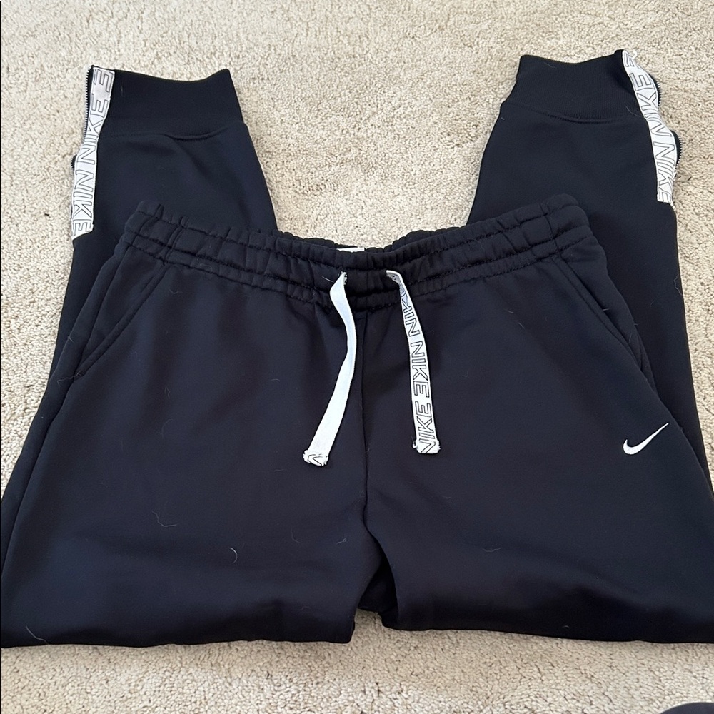 Nike Womens Black Sweatpants with White Accents